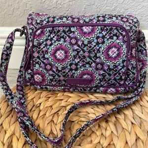 Vera Bradley Purple Floral Medallion Quilted Crossbody